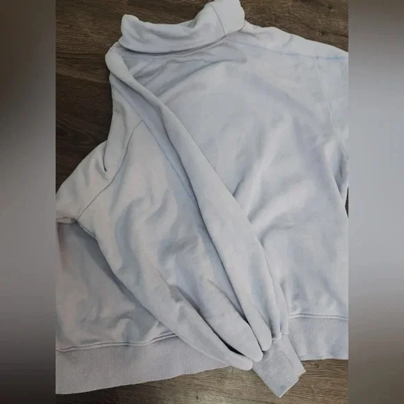 Nap Loungewear Boxy Turtleneck Sweatshirt Women Blue Oversized Long Sleeve Large - Picture 9 of 9